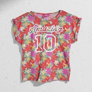 Girls Floral Short Sleeve Tee